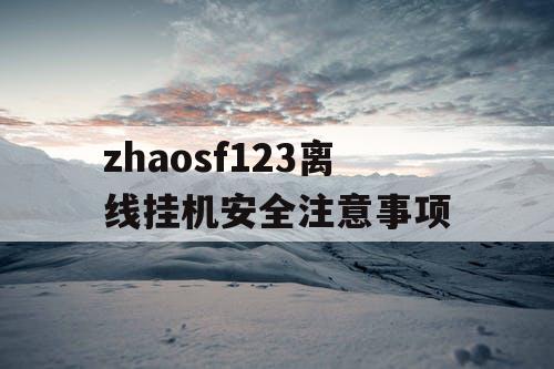 zhaosf123离线挂机安全注意事项