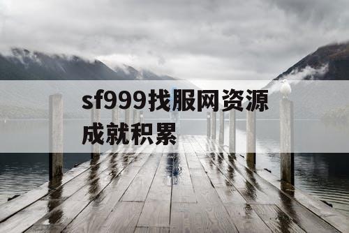 sf999找服网资源成就积累