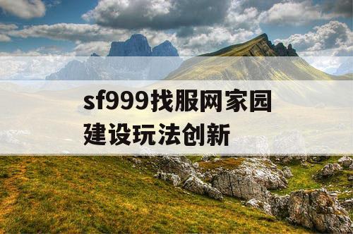 sf999找服网家园建设玩法创新