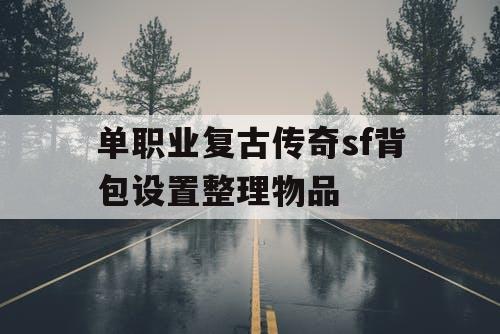 单职业复古传奇sf背包设置整理物品