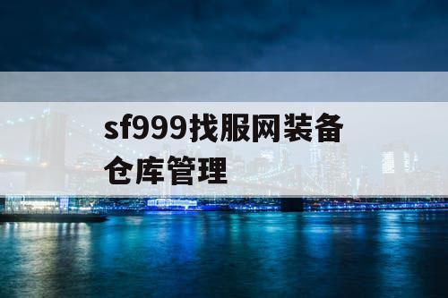 sf999找服网装备仓库管理
